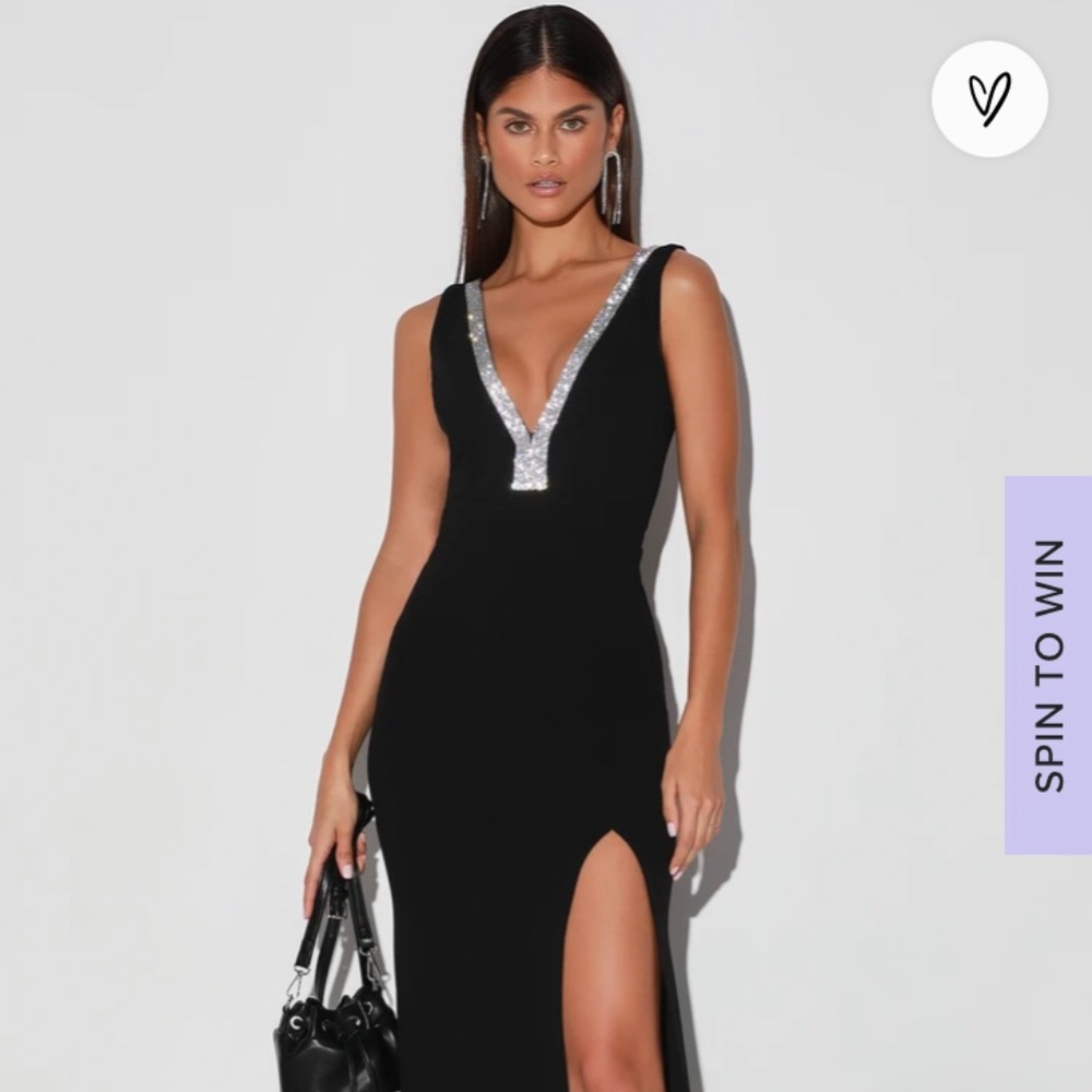 XS Lulus Black Rhinestone Dress